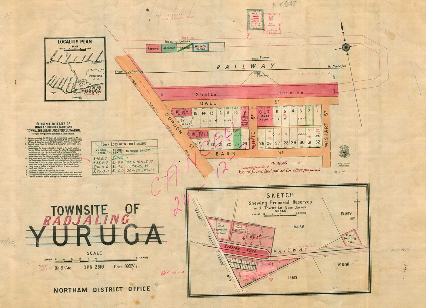 Working townsite plan of Badjaling